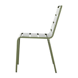 Bolero Amalfi Slatted Steel Side Chairs Olive Green (4 Pack)