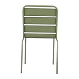 Bolero Amalfi Slatted Steel Side Chairs Olive Green (4 Pack)