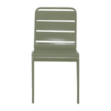 Bolero Amalfi Slatted Steel Side Chairs Olive Green (4 Pack)