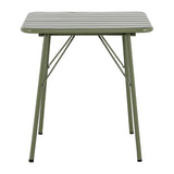 Bolero Amalfi Square Slatted Steel Folding Table Olive Green 700mm