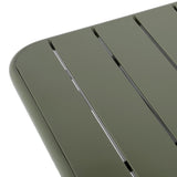 Bolero Amalfi Square Slatted Steel Folding Table Olive Green 700mm