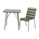 Bolero Amalfi Square Slatted Steel Folding Table Olive Green 700mm