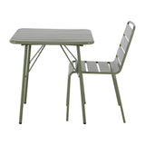 Bolero Amalfi Square Slatted Steel Folding Table Olive Green 700mm