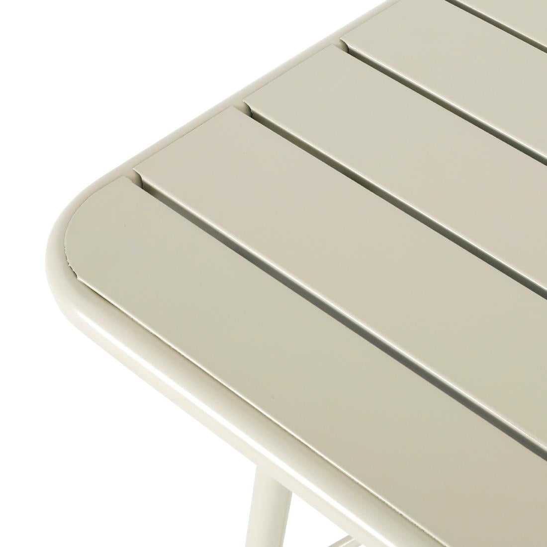 Bolero Amalfi Square Slatted Steel Folding Table Taupe 700x700mm
