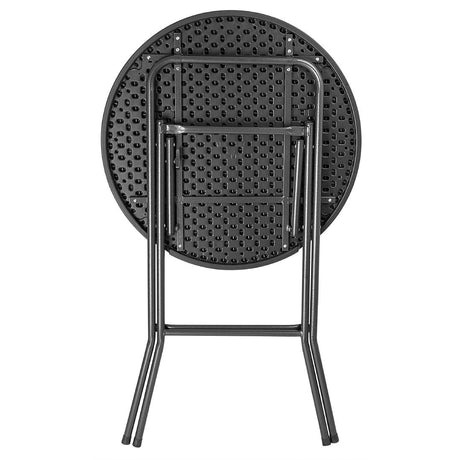 Bolero Folding HDPE Bar Table Wood Effect Black 800mm