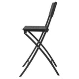 Bolero Folding Bar Chairs Black Wood-Effect (2 Pack)