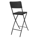 Bolero Folding Bar Chairs Black Wood-Effect (2 Pack)