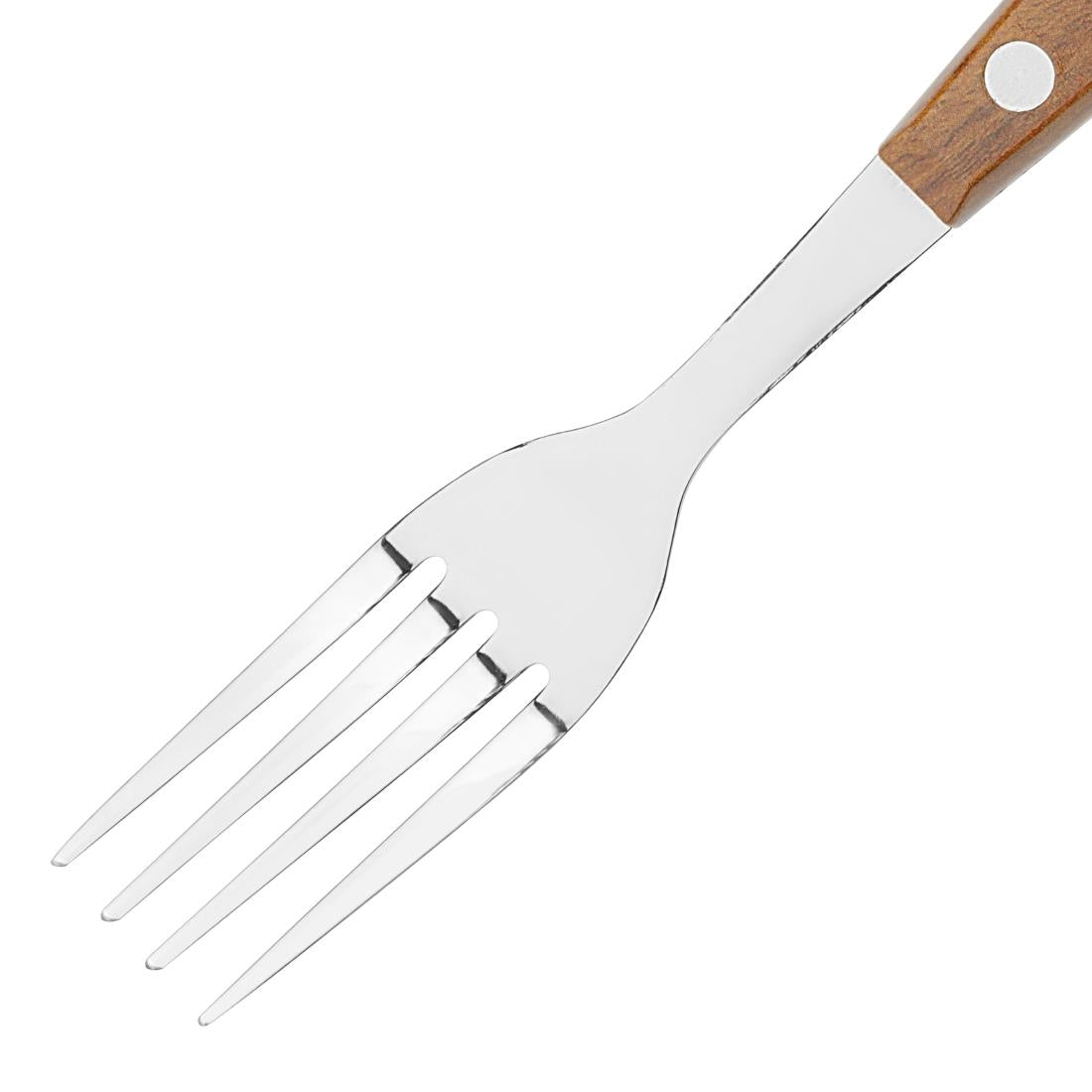 Olympia Steak Forks with Wood Effect Handles (12 Pack)