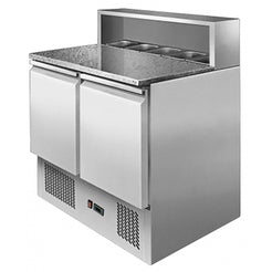 Ice-A-Cool ICE3831GR 2 Door Marble Top Saladette Preparation Counter  300 Litres