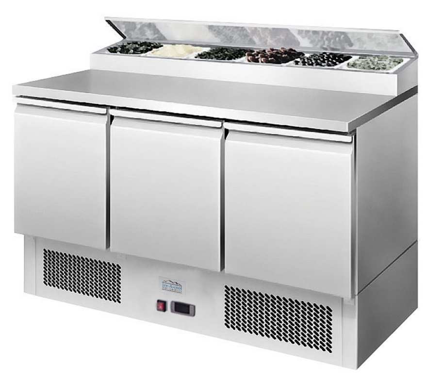 Ice-A-Cool ICE3869GR 3 Door Refrigerated Saladette Preparation Counter  380 Litres