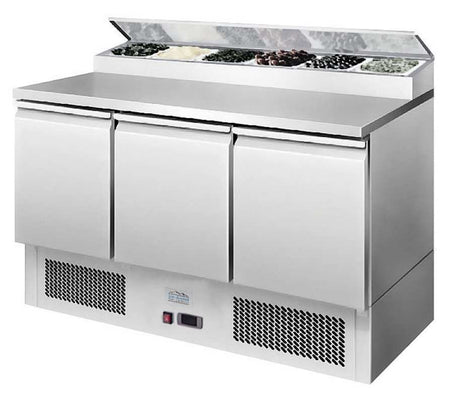 Ice-A-Cool ICE3869GR 3 Door Refrigerated Saladette Preparation Counter  380 Litres