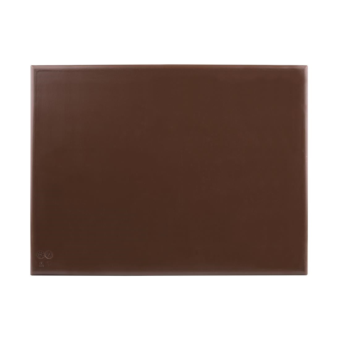 Hygiplas Thick High Density Brown Chopping Board Large 600x450x25mm