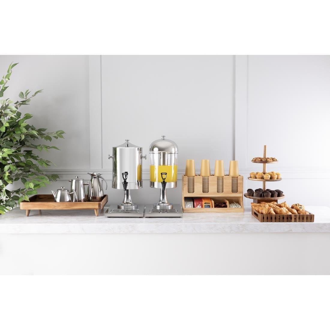 Olympia Cup and Condiment Station Hevea Wood 450x120x240mm