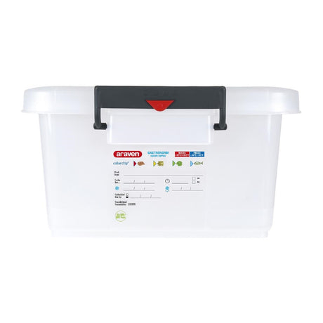 Araven Polypropylene Food Storage Container with Colour Clips 40Ltr