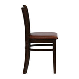 Turin Dining Table with 4 Manhattan Chairs in Dark Walnut with Bison Espresso