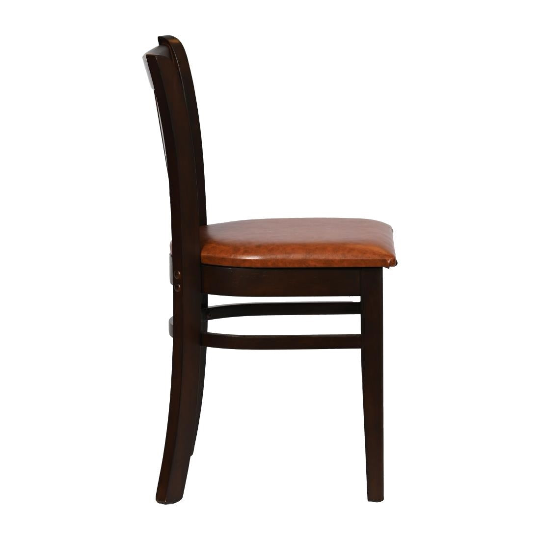 Turin Dining Table with 4 Manhattan Chairs in Dark Walnut with Bison Tan