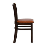 Turin Dining Table with 4 Manhattan Chairs in Dark Walnut with Bison Tan