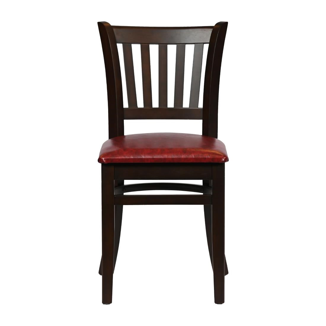 Turin Dining Table with 4 Manhattan Chairs in Dark Walnut with Bison Bordeaux