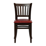 Turin Dining Table with 4 Manhattan Chairs in Dark Walnut with Bison Bordeaux