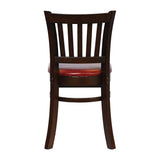Turin Dining Table with 4 Manhattan Chairs in Dark Walnut with Bison Bordeaux