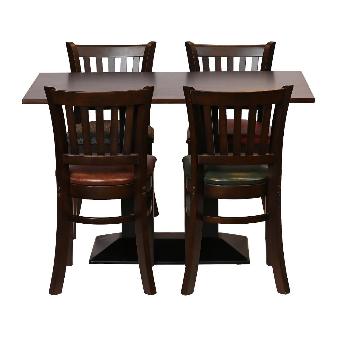 Turin Dining Tables with 4 Manhattan Chairs in Dark Walnut with Shetland Forest