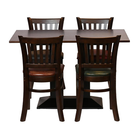 Turin Dining Tables with 4 Manhattan Chairs in Dark Walnut with Shetland Forest