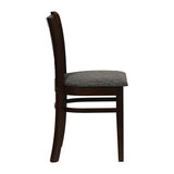 Turin Dining Table with 4 Manhattan Chairs in Dark Walnut with Shetland Smoke