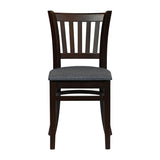 Turin Dining Table with 4 Manhattan Chairs in Dark Walnut with Shetland Sea