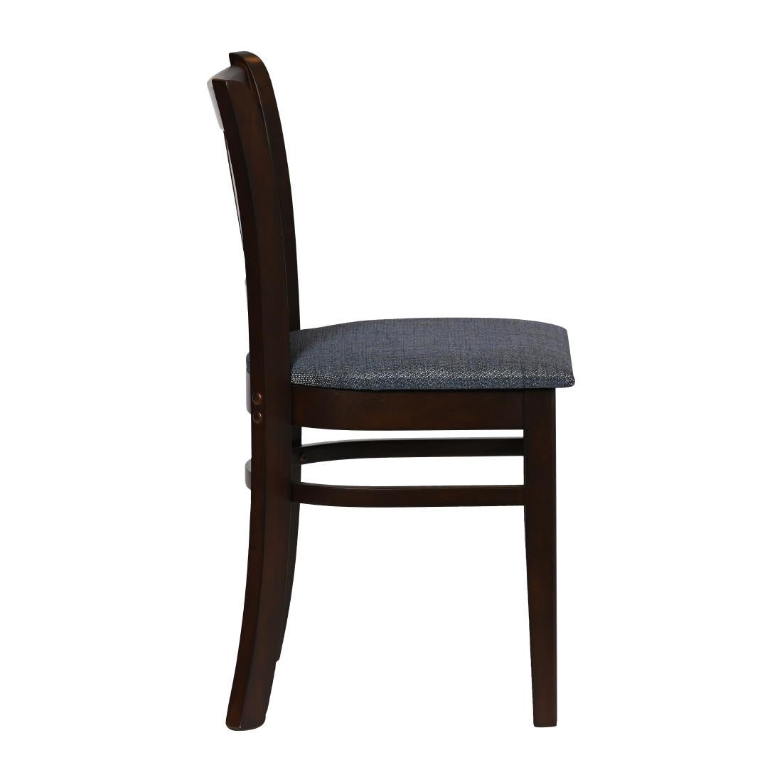 Turin Dining Table with 4 Manhattan Chairs in Dark Walnut with Shetland Sea