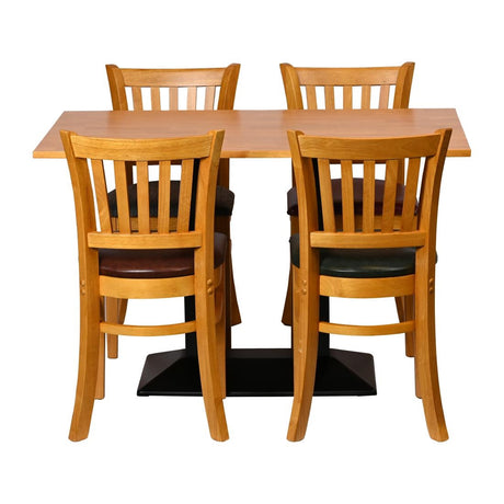 Turin Dining Tables with 4 Manhattan Chairs in Soft Oak with Bison Tan