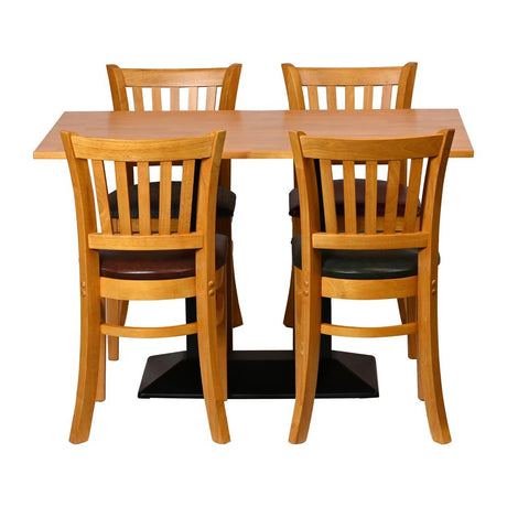Turin Dining Table with 4 Manhattan Chairs in Soft Oak with Bison Cedar