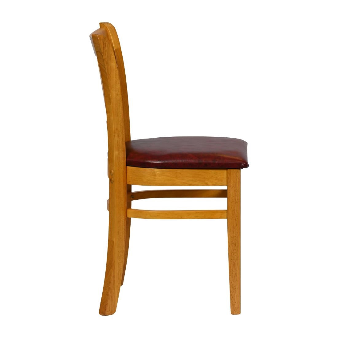 Turin Dining Table with 4 Manhattan Chairs in Soft Oak with Bison Bordeaux