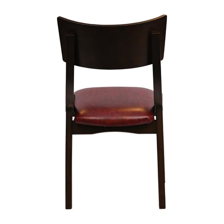 Chelsea Dining Chairs in Dark Walnut with Bison Bordeaux Seats (6 Pack)