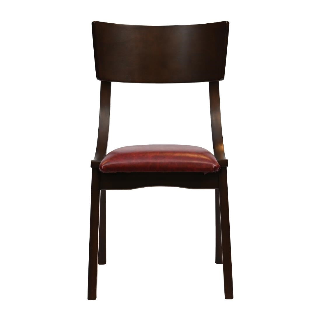 Chelsea Dining Chairs in Dark Walnut with Bison Bordeaux Seats (6 Pack)