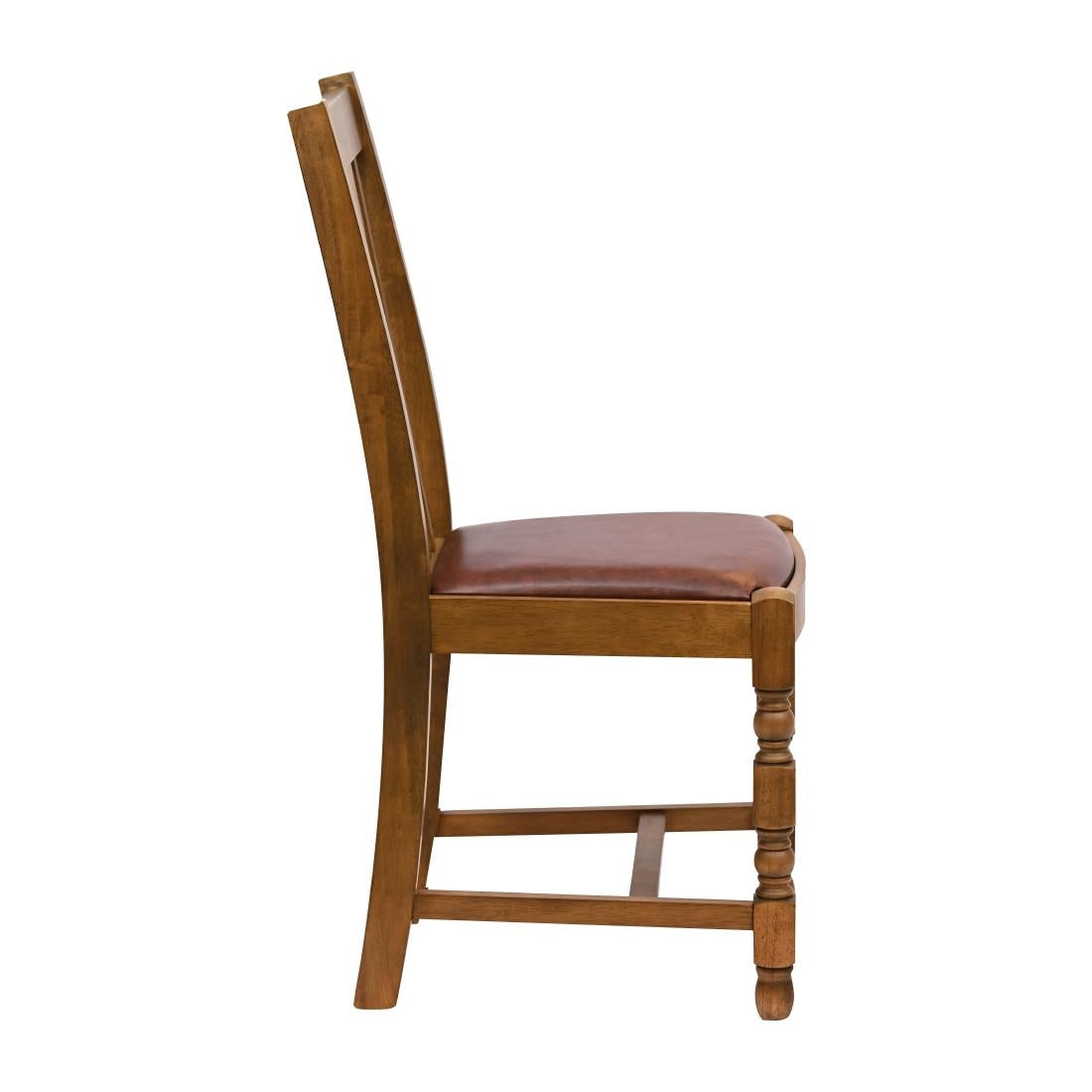 Thame Dining Chair in Weathered Oak with Bison Espresso Seat (6 Pack)