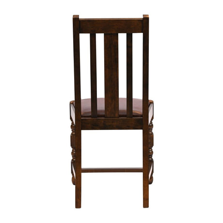 Thame Dining Chair in Vintage Wood with Bison Espresso Seat (6 Pack)