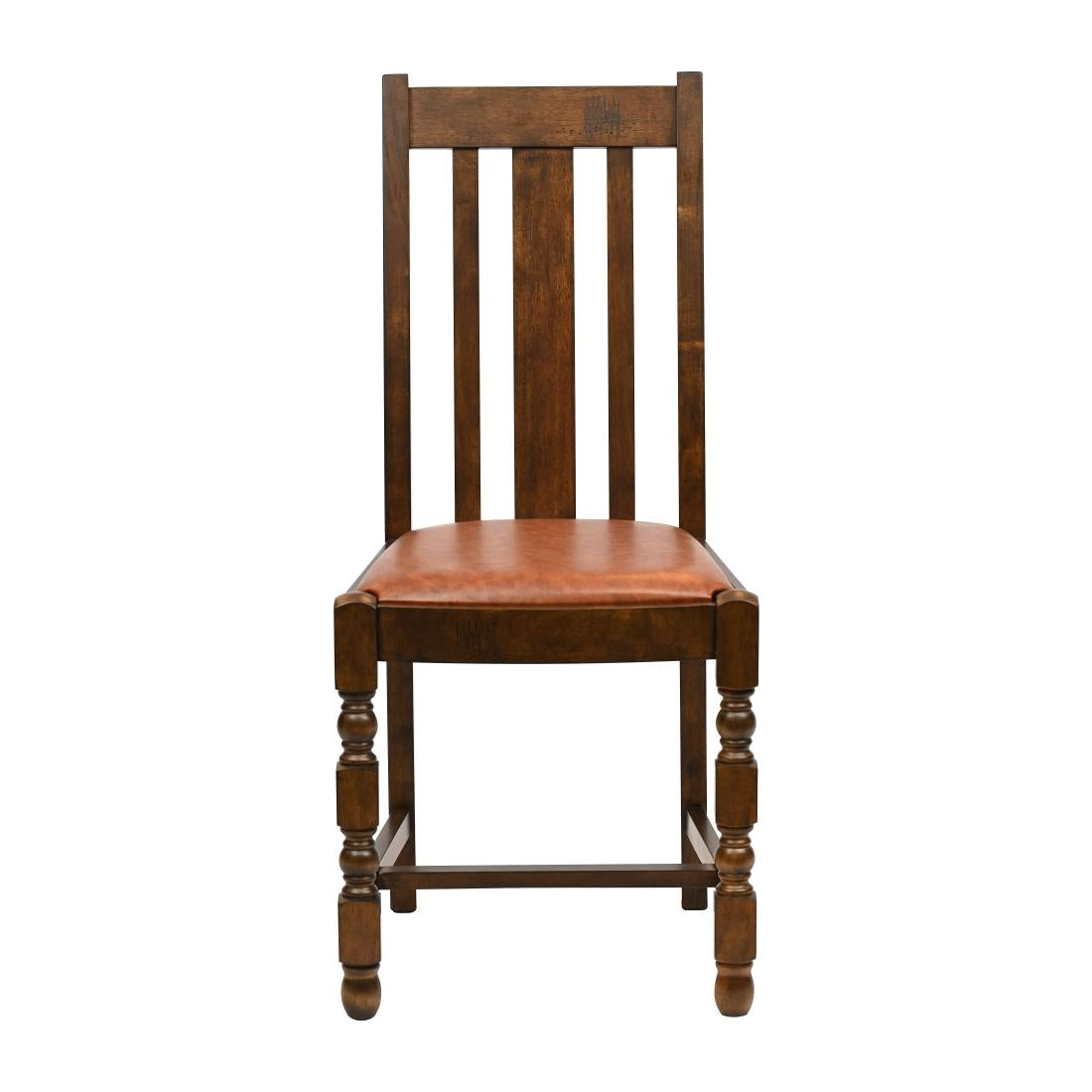 Thame Dining Chair in Vintage Wood with Bison Tan Seat (6 Pack)
