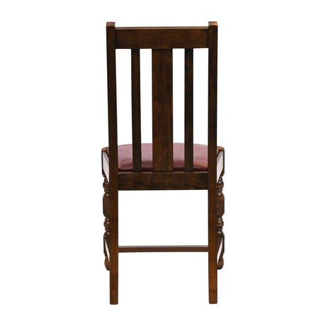 Thame Dining Chair in Vintage Wood with Bison Bordeaux Seat (6 Pack)