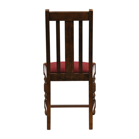 Thame Dining Chair in Vintage Wood with Shetland Scarlett Seat (6 Pack)