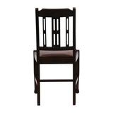 Lattice Back Dining Chair in Dark Walnut with Bison Espresso Seat (6 Pack)