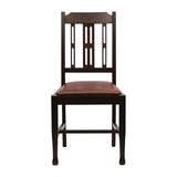Lattice Back Dining Chair in Dark Walnut with Bison Espresso Seat (6 Pack)