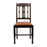 Lattice Back Dining Chair in Dark Walnut with Bison Tan Seat (6 Pack)