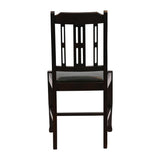 Lattice Back Dining Chair in Dark Walnut with Bison Cedar Seat (6 Pack)