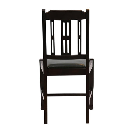 Lattice Back Dining Chair in Dark Walnut with Bison Cedar Seat (6 Pack)