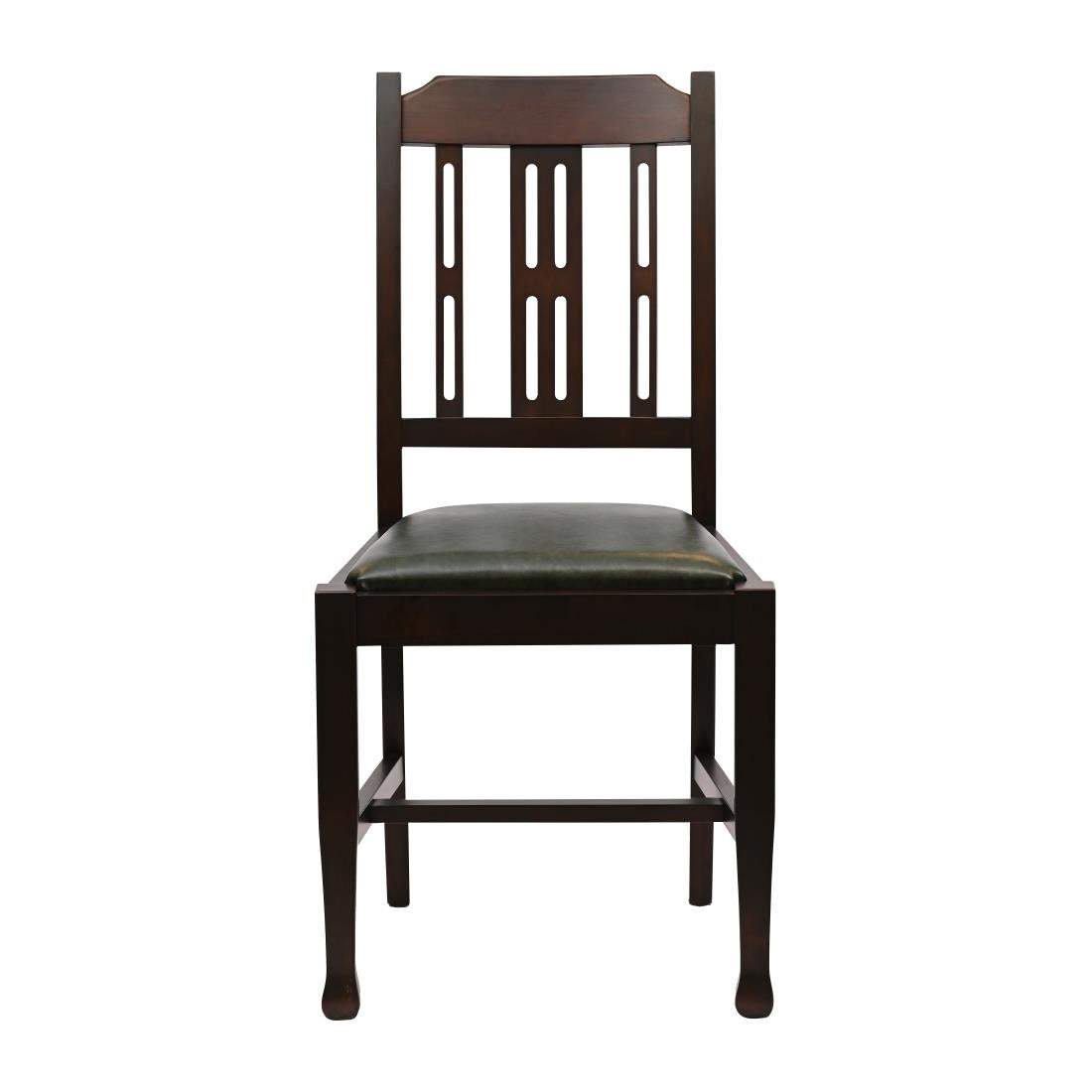 Lattice Back Dining Chair in Dark Walnut with Bison Cedar Seat (6 Pack)