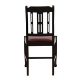 Lattice Back Dining Chair in Dark Walnut with Bison Bordeaux Seat (6 Pack)