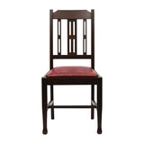 Lattice Back Dining Chair in Dark Walnut with Bison Bordeaux Seat (6 Pack)