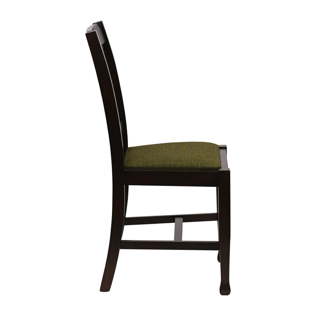 Lattice Back Dining Chair in Dark Walnut with Shetland Forest Seat (6 Pack)