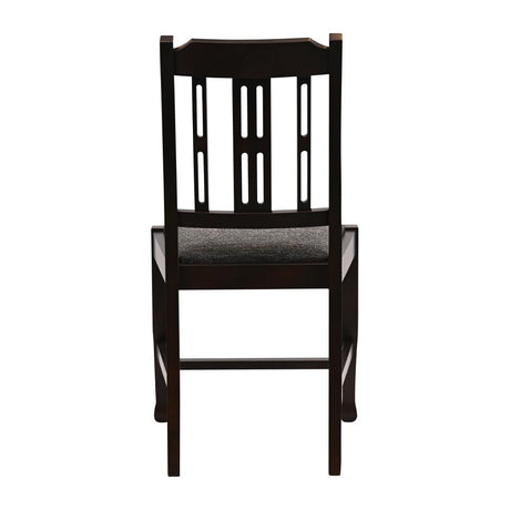 Lattice Back Dining Chair in Dark Walnut with Shetland Smoke Seat (6 Pack)