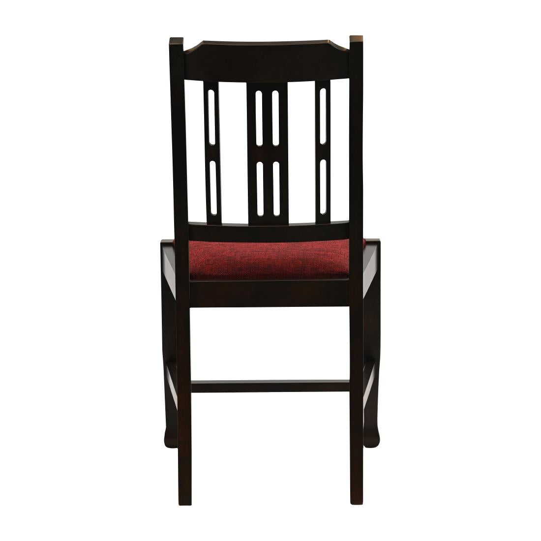 Lattice Back Dining Chair in Dark Walnut with Shetland Scarlett Seat (6 Pack)